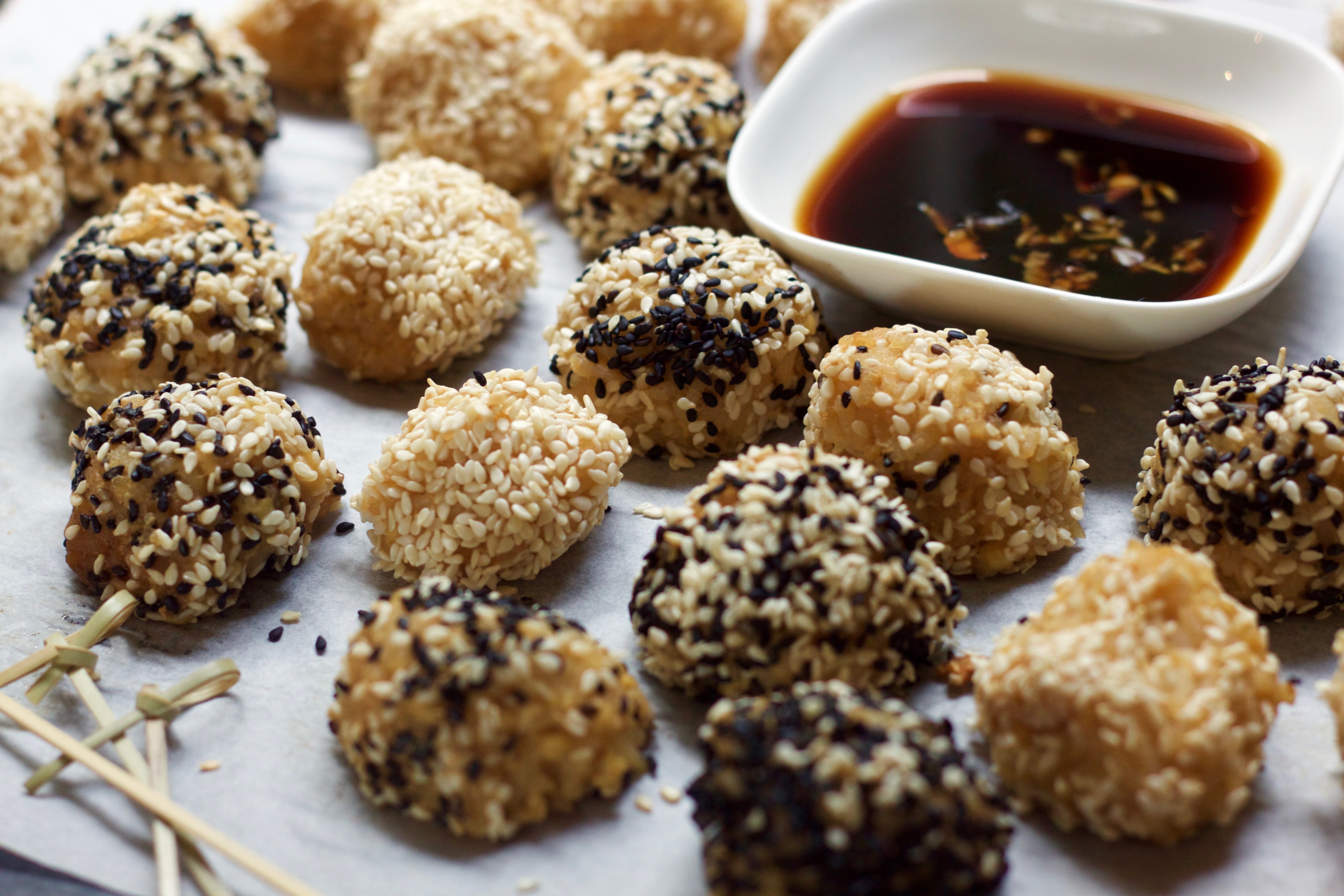 Baked Tofu & Brown Rice Balls