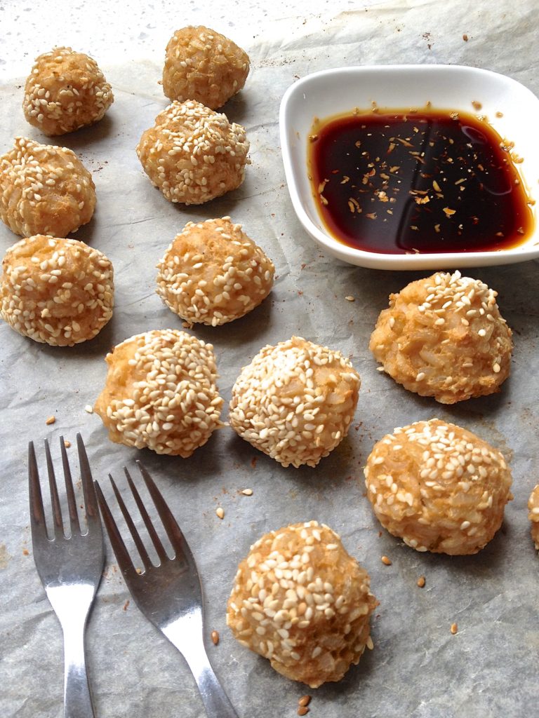 Baked Tofu & Brown Rice Balls